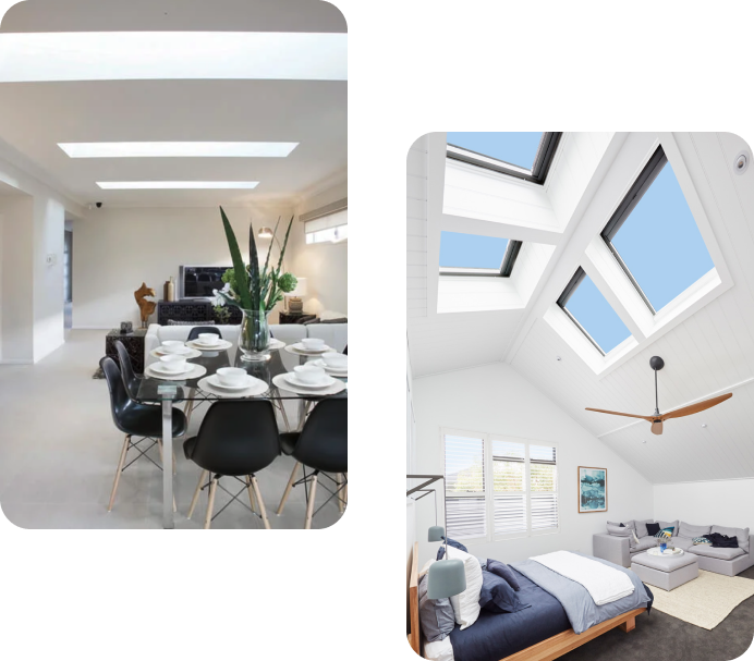 Dining room with skylight